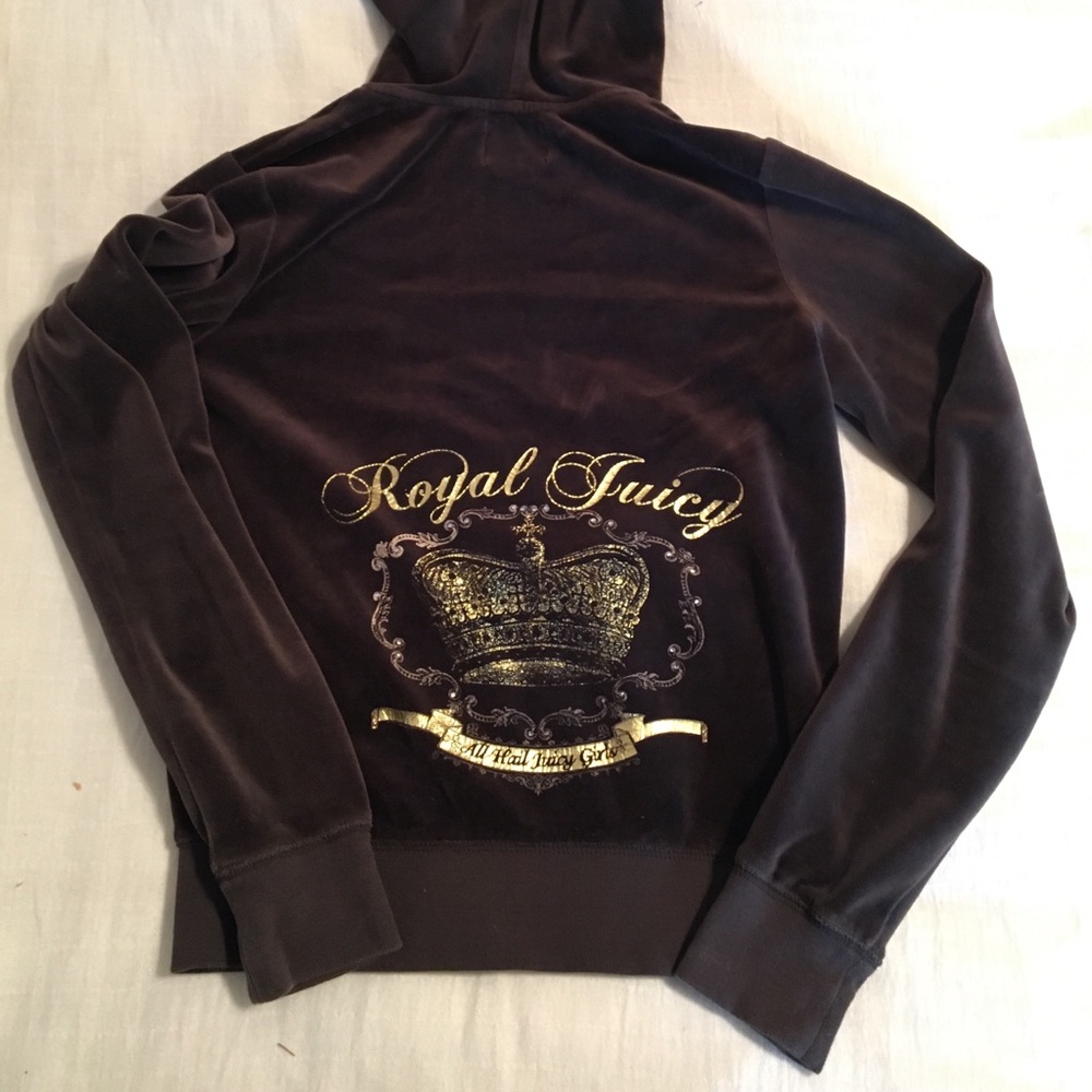 Juicy Couture Brown Velour Zip Up